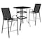 Flash Furniture 3 Piece Glass Bar Patio Table Set with 2 Barstools TLH-073H092H-B-GG - alternate 4